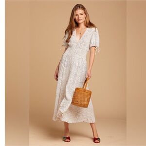 Cleobella Olivia Polka Dot Midi Dress L NWOT